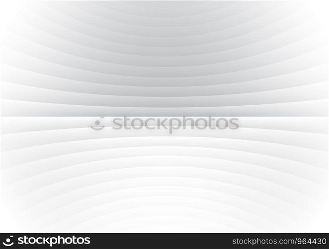 Abstract stripe pattern horizontal curve lines white and gray background. Vector illustration