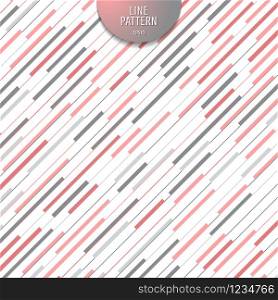 Abstract stripe pink and gray diagonal lines pattern on white background. Modern random line backdrop. Vector illustration