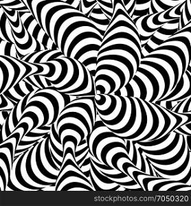 Abstract Striped Background. Spiral Vortex Phenomenon. Black And White Hypnosis, Rays. Optical Art Illustration. Abstract Striped Background. Spiral Vortex Phenomenon. Black And White Hypnosis, Rays. Optical Art