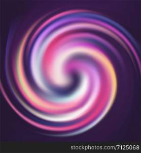 Abstract striped colorful spin spiral curled background. Vector illustration