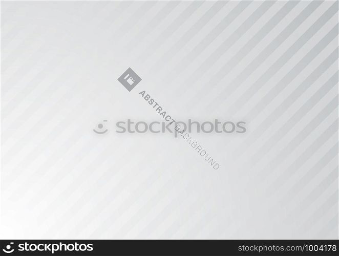 Abstract striped diagonal lines white and gray gradient background and texture. Vector illustration