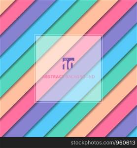 Abstract striped geometric pastel color pattern with shadow background and texture. Vector illustration