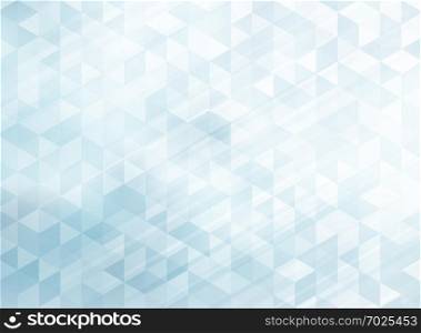 Abstract striped geometric triangles pattern light blue color background and texture with lighting effect. Vector illustration