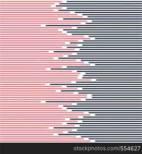 Abstract striped lines pattern dark blue and pink on white background texture minimal design. Vector illustration