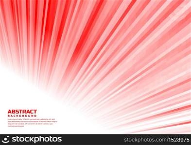 Abstract striped lines white and red perspective on white background. You can use for ad, poster, template, business presentation. Vector illustration