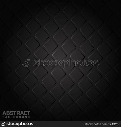 Abstract striped square pattern on black background. Metal texture. Vector illustration