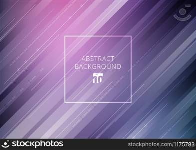 Abstract stripes diagonal geometric lines pattern technology concept on purple gradients background. Vector illustration