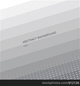 Abstract stripes geometric gray and white gradient background with halftone texture. Vector illustration