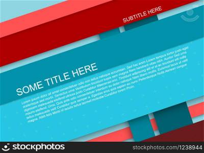 Abstract stripped background - material design style - blue and red version. Abstract stripped material background