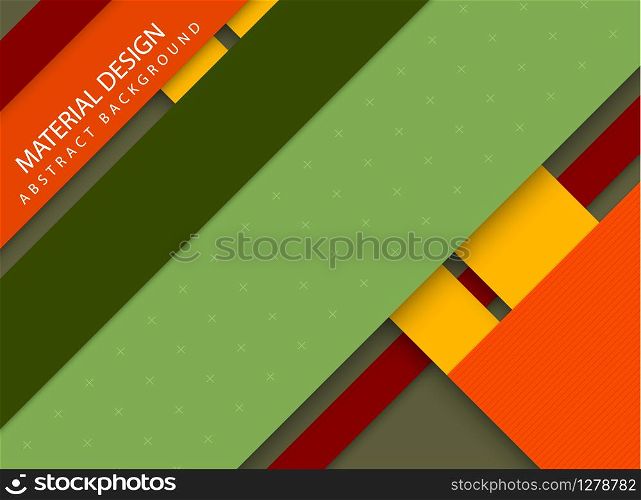 Abstract stripped background - material design style - green, yellow and red version