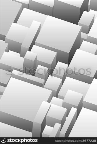 Abstract style urban background with 3d cubes