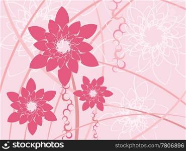 Abstract Stylized pink flowers background vector illustration.