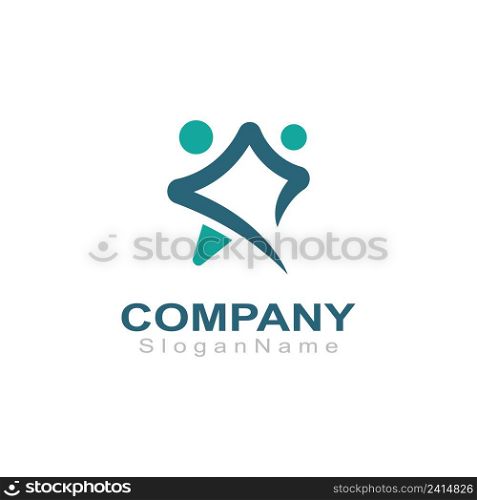 Abstract success people logo Vector Emblem Design Template. Creative of People Icon