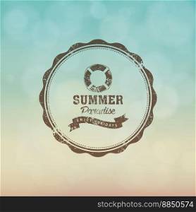 Abstract summer label on a special background vector image
