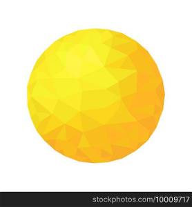 Abstract  summer  sun.  Gold  sphere  particle.  Polygon vector illustration