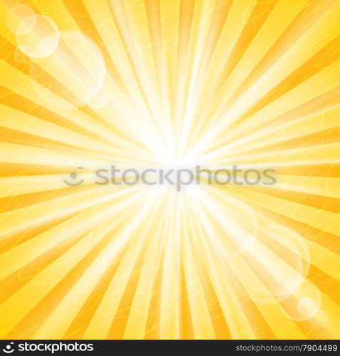 Abstract Sun Background Vector Illustration. Divergent rays and glare. EPS10 opacity and modes