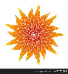 Abstract Sun isolated on white background. Decorative Summer Design. Sunny bright background. Abstract Sun isolated on white background. Decorative Summer Design. Sunny bright background.