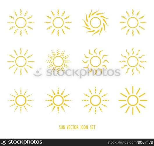 abstract sun symbol icon set vector illustration
