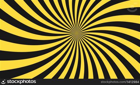Abstract sunburst pattern background. Yellow and black starburst ray. Graphic resource vector illustration