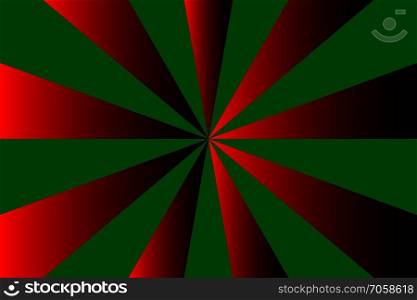 Abstract sunburst pattern, red rays on gradient green background, Merry Christmas theme.