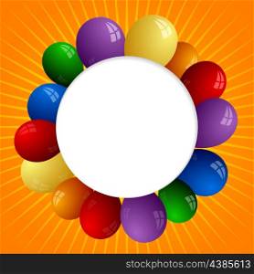 Abstract sunny background with color balloons