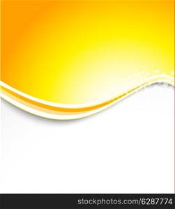 Abstract sunny orange background with wavy lines