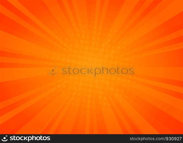 Abstract sunny radiance pattern of comic halftone background in yellow. You can use for vivid art work of sun theme. Adjusting for poster, brochure, ad, cover design, modern web page. vector eps10
