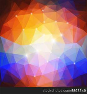 Abstract sunset background, triangle design vector illustration