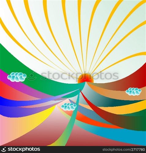 abstract sunshine, vector art illustration; more drawings in my gallery