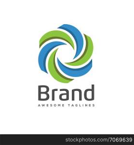 Abstract swirl color logo. color swirl logo Corporate identity design element. Color circle segments mix,