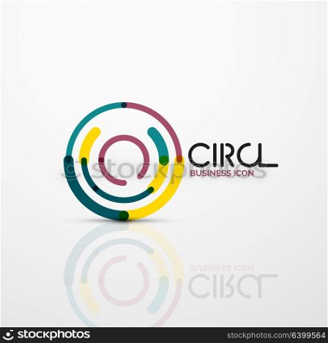 Abstract swirl lines symbol, circle logo icon. Abstract swirl lines symbol, circle logo icon. Vector minimal linear style design