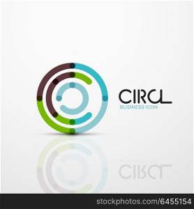 Abstract swirl lines symbol, circle logo icon. Abstract swirl lines symbol, circle logo icon. Vector minimal linear style design