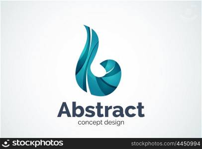 Abstract swirl logo template, smooth elegant shape concept. Color overlapping pieces design style