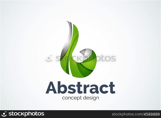 Abstract swirl logo template, smooth elegant shape concept. Color overlapping pieces design style