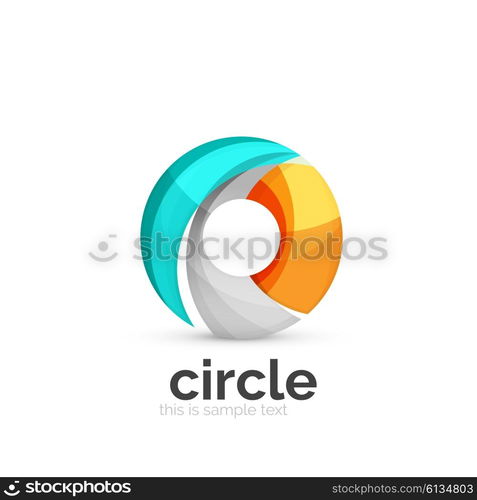 Abstract swirly round logo template. Abstract swirly round logo template. Vector illustration