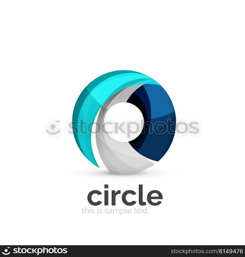 Abstract swirly round logo template. Abstract swirly round logo template. Vector illustration