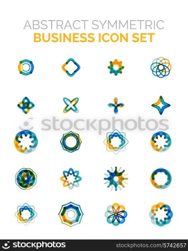 Abstract symmetric geometric shapes, business icon logo mega collection