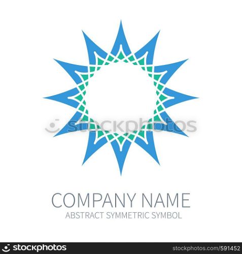 Abstract Symmetry Circle Logo. Harmony Polygon Form. Creative Signs and Symbols. Logotype Template. Green and Blue. Abstract Symmetry Circle Logo. Harmony Polygon Form. Creative Signs and Symbols. Logotype Template. Green and Blue.