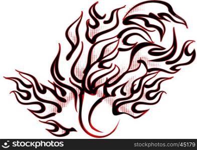abstract tattoo flames isolated on white background