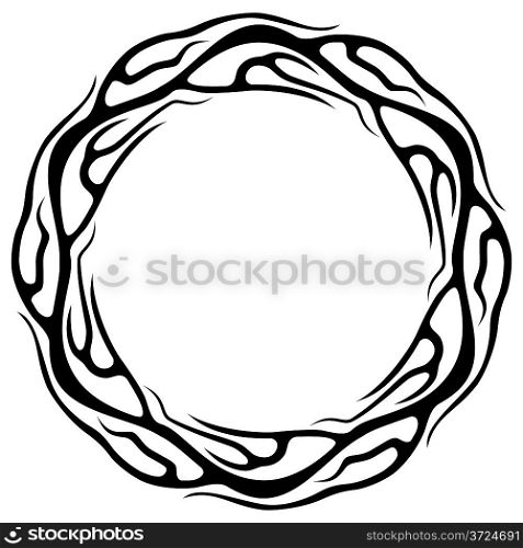 Abstract tattoo ring isolated on white background vector illustration.