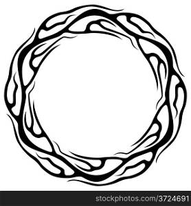 Abstract tattoo ring isolated on white background vector illustration.