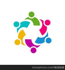 abstract teamwork logo design