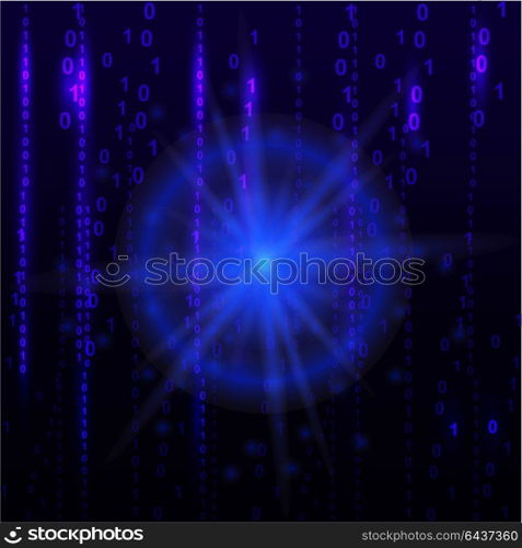 Abstract tech binary blue background