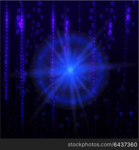 Abstract tech binary blue background