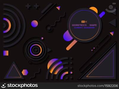 Abstract tech geometric element design cover artwork decorative background. Use for ad, poster, template print. illustration vector eps10