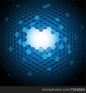 Abstract technical background made from hexagons