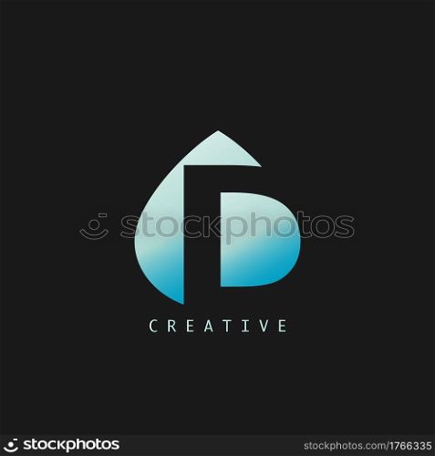 Abstract Techno Letter D Logo Icon, vector design concept water drop shape with letter logo icon.
