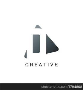 Abstract Techno Letter D Logo, negative space vector design concept with geometric shape.