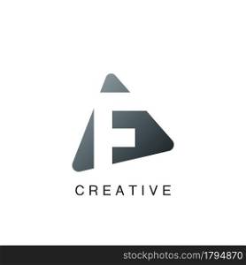 Abstract Techno Letter F Logo, negative space vector design concept with geometric shape.