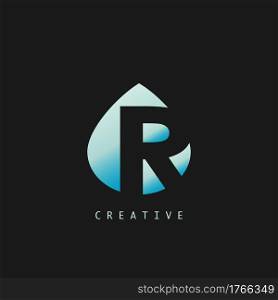 Abstract Techno Letter R Logo Icon, vector design concept water drop shape with letter logo icon.